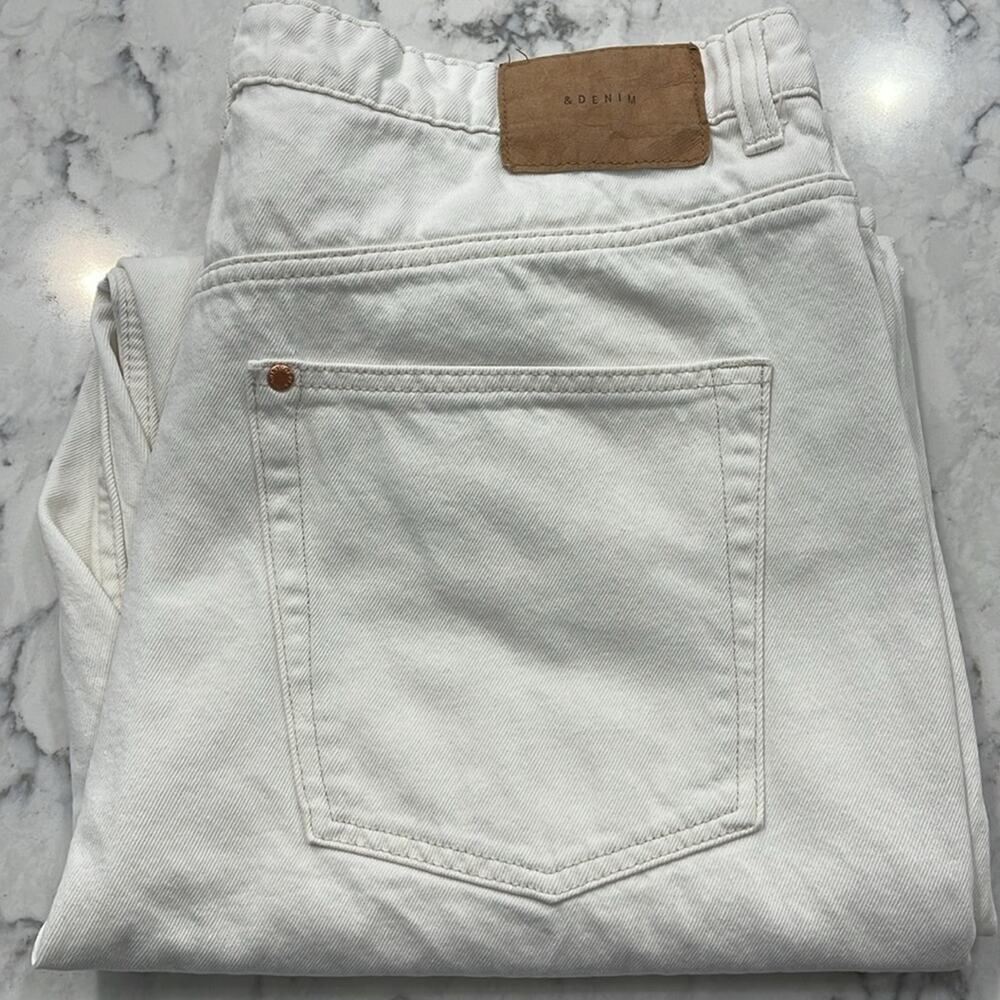 &Denim White 90's Baggy Ultra High Waist Jean Size 16